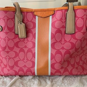 Coach purse pink and orange, really cute!